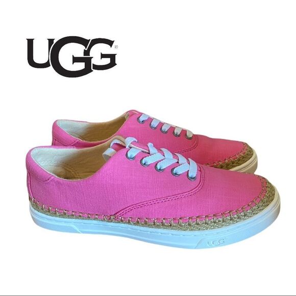 New in Box NIB UGG Women's "Eyan II" Pink Canvas Lace Sneakers 6 - Picture 2 of 5